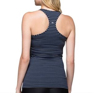 Lululemon Cool Racerback Active Run Womens 6 Stripe Inkwell Heathered Slate 9/14
